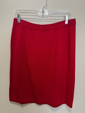 St. John Collection Vibrant Red Knit Pencil Skirt